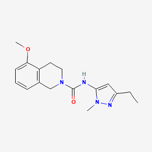 molecular formula C17H22N4O2 B7166508 N-(5-ethyl-2-methylpyrazol-3-yl)-5-methoxy-3,4-dihydro-1H-isoquinoline-2-carboxamide 