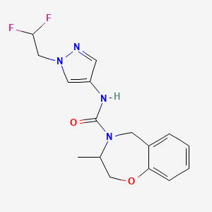 molecular formula C16H18F2N4O2 B7166509 N-[1-(2,2-difluoroethyl)pyrazol-4-yl]-3-methyl-3,5-dihydro-2H-1,4-benzoxazepine-4-carboxamide 