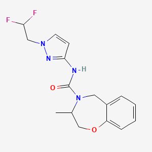 molecular formula C16H18F2N4O2 B7166539 N-[1-(2,2-difluoroethyl)pyrazol-3-yl]-3-methyl-3,5-dihydro-2H-1,4-benzoxazepine-4-carboxamide 
