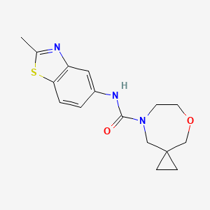 molecular formula C16H19N3O2S B7166570 N-(2-methyl-1,3-benzothiazol-5-yl)-5-oxa-8-azaspiro[2.6]nonane-8-carboxamide 
