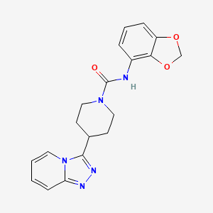 molecular formula C19H19N5O3 B7166582 N-(1,3-benzodioxol-4-yl)-4-([1,2,4]triazolo[4,3-a]pyridin-3-yl)piperidine-1-carboxamide 