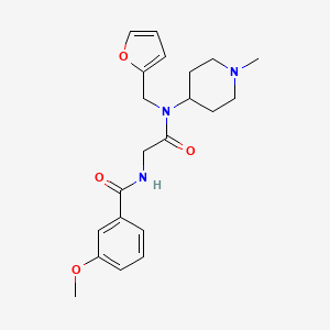 molecular formula C21H27N3O4 B7166599 N-[2-[furan-2-ylmethyl-(1-methylpiperidin-4-yl)amino]-2-oxoethyl]-3-methoxybenzamide 