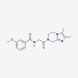 molecular formula C18H22N4O3 B7166636 N-[2-(2,3-dimethyl-6,8-dihydro-5H-imidazo[1,2-a]pyrazin-7-yl)-2-oxoethyl]-3-methoxybenzamide 