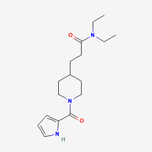 molecular formula C17H27N3O2 B7166685 N,N-diethyl-3-[1-(1H-pyrrole-2-carbonyl)piperidin-4-yl]propanamide 
