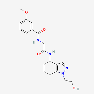 molecular formula C19H24N4O4 B7166713 N-[2-[[1-(2-hydroxyethyl)-4,5,6,7-tetrahydroindazol-4-yl]amino]-2-oxoethyl]-3-methoxybenzamide 