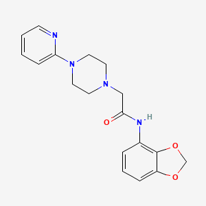 molecular formula C18H20N4O3 B7166736 N-(1,3-benzodioxol-4-yl)-2-(4-pyridin-2-ylpiperazin-1-yl)acetamide 