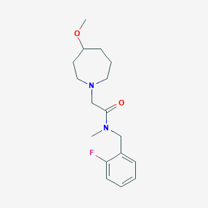 molecular formula C17H25FN2O2 B7166917 N-[(2-fluorophenyl)methyl]-2-(4-methoxyazepan-1-yl)-N-methylacetamide 