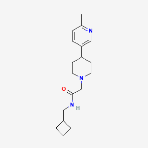molecular formula C18H27N3O B7166934 N-(cyclobutylmethyl)-2-[4-(6-methylpyridin-3-yl)piperidin-1-yl]acetamide 