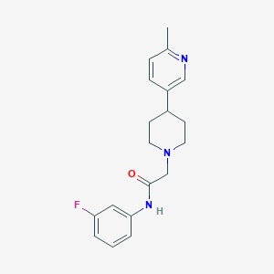molecular formula C19H22FN3O B7166947 N-(3-fluorophenyl)-2-[4-(6-methylpyridin-3-yl)piperidin-1-yl]acetamide 