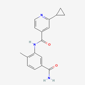 molecular formula C17H17N3O2 B7166996 N-(5-carbamoyl-2-methylphenyl)-2-cyclopropylpyridine-4-carboxamide 