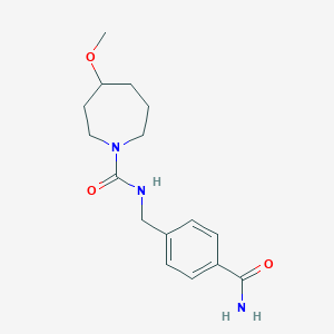 molecular formula C16H23N3O3 B7167049 N-[(4-carbamoylphenyl)methyl]-4-methoxyazepane-1-carboxamide 