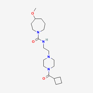 molecular formula C19H34N4O3 B7167059 N-[2-[4-(cyclobutanecarbonyl)piperazin-1-yl]ethyl]-4-methoxyazepane-1-carboxamide 