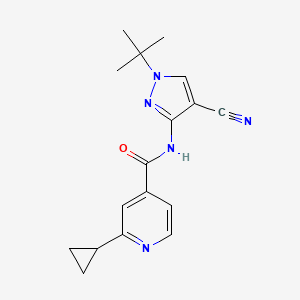 molecular formula C17H19N5O B7167112 N-(1-tert-butyl-4-cyanopyrazol-3-yl)-2-cyclopropylpyridine-4-carboxamide 