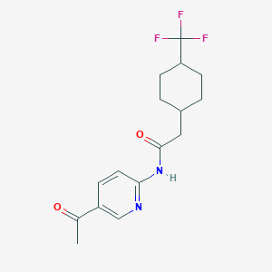 molecular formula C16H19F3N2O2 B7167133 N-(5-acetylpyridin-2-yl)-2-[4-(trifluoromethyl)cyclohexyl]acetamide 