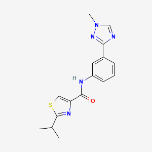 molecular formula C16H17N5OS B7167140 N-[3-(1-methyl-1,2,4-triazol-3-yl)phenyl]-2-propan-2-yl-1,3-thiazole-4-carboxamide 