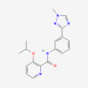molecular formula C18H19N5O2 B7167143 N-[3-(1-methyl-1,2,4-triazol-3-yl)phenyl]-3-propan-2-yloxypyridine-2-carboxamide 