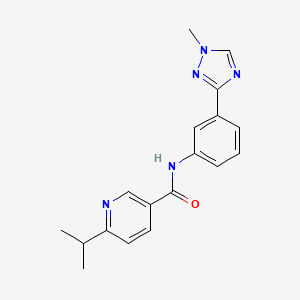 molecular formula C18H19N5O B7167178 N-[3-(1-methyl-1,2,4-triazol-3-yl)phenyl]-6-propan-2-ylpyridine-3-carboxamide 