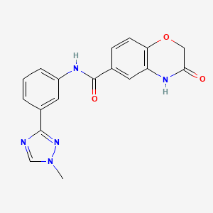 molecular formula C18H15N5O3 B7167222 N-[3-(1-methyl-1,2,4-triazol-3-yl)phenyl]-3-oxo-4H-1,4-benzoxazine-6-carboxamide 
