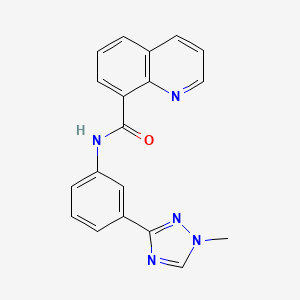 molecular formula C19H15N5O B7167236 N-[3-(1-methyl-1,2,4-triazol-3-yl)phenyl]quinoline-8-carboxamide 