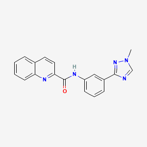 molecular formula C19H15N5O B7167238 N-[3-(1-methyl-1,2,4-triazol-3-yl)phenyl]quinoline-2-carboxamide 