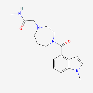 molecular formula C18H24N4O2 B7167302 N-methyl-2-[4-(1-methylindole-4-carbonyl)-1,4-diazepan-1-yl]acetamide 