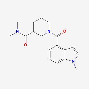 molecular formula C18H23N3O2 B7167303 N,N-dimethyl-1-(1-methylindole-4-carbonyl)piperidine-3-carboxamide 