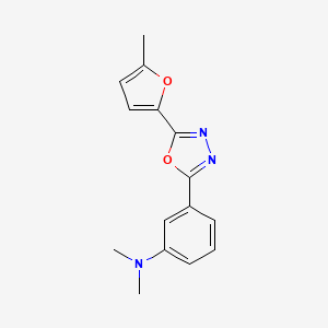 molecular formula C15H15N3O2 B7167411 N,N-dimethyl-3-[5-(5-methylfuran-2-yl)-1,3,4-oxadiazol-2-yl]aniline 