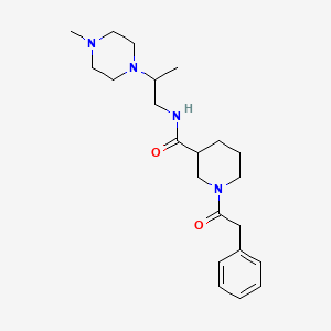 molecular formula C22H34N4O2 B7167415 N-[2-(4-methylpiperazin-1-yl)propyl]-1-(2-phenylacetyl)piperidine-3-carboxamide 