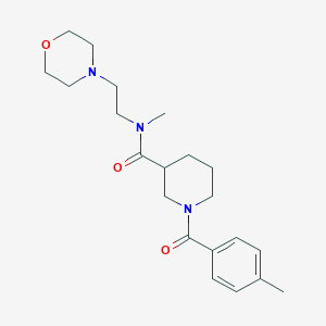 molecular formula C21H31N3O3 B7167556 N-methyl-1-(4-methylbenzoyl)-N-(2-morpholin-4-ylethyl)piperidine-3-carboxamide 