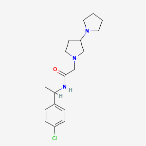 molecular formula C19H28ClN3O B7167731 N-[1-(4-chlorophenyl)propyl]-2-(3-pyrrolidin-1-ylpyrrolidin-1-yl)acetamide 
