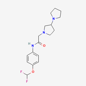 molecular formula C17H23F2N3O2 B7167734 N-[4-(difluoromethoxy)phenyl]-2-(3-pyrrolidin-1-ylpyrrolidin-1-yl)acetamide 