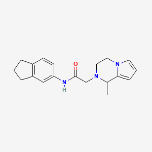 molecular formula C19H23N3O B7167794 N-(2,3-dihydro-1H-inden-5-yl)-2-(1-methyl-3,4-dihydro-1H-pyrrolo[1,2-a]pyrazin-2-yl)acetamide 
