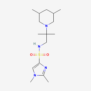 molecular formula C16H30N4O2S B7167806 N-[2-(3,5-dimethylpiperidin-1-yl)-2-methylpropyl]-1,2-dimethylimidazole-4-sulfonamide 