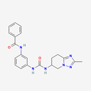 molecular formula C21H22N6O2 B7167818 N-[3-[(2-methyl-5,6,7,8-tetrahydro-[1,2,4]triazolo[1,5-a]pyridin-6-yl)carbamoylamino]phenyl]benzamide 