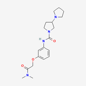 molecular formula C19H28N4O3 B7167821 N-[3-[2-(dimethylamino)-2-oxoethoxy]phenyl]-3-pyrrolidin-1-ylpyrrolidine-1-carboxamide 