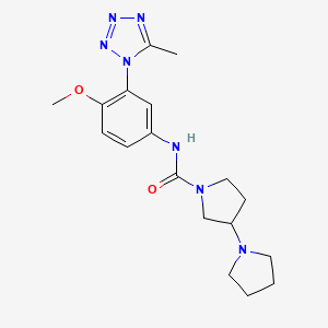 molecular formula C18H25N7O2 B7167834 N-[4-methoxy-3-(5-methyltetrazol-1-yl)phenyl]-3-pyrrolidin-1-ylpyrrolidine-1-carboxamide 