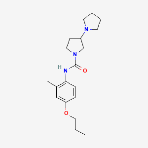 molecular formula C19H29N3O2 B7167852 N-(2-methyl-4-propoxyphenyl)-3-pyrrolidin-1-ylpyrrolidine-1-carboxamide 