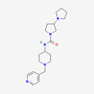 molecular formula C20H31N5O B7167857 N-[1-(pyridin-4-ylmethyl)piperidin-4-yl]-3-pyrrolidin-1-ylpyrrolidine-1-carboxamide 