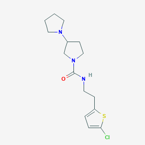 molecular formula C15H22ClN3OS B7167858 N-[2-(5-chlorothiophen-2-yl)ethyl]-3-pyrrolidin-1-ylpyrrolidine-1-carboxamide 