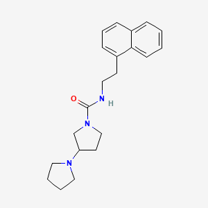 molecular formula C21H27N3O B7167864 N-(2-naphthalen-1-ylethyl)-3-pyrrolidin-1-ylpyrrolidine-1-carboxamide 