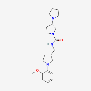 molecular formula C21H32N4O2 B7167898 N-[[1-(2-methoxyphenyl)pyrrolidin-3-yl]methyl]-3-pyrrolidin-1-ylpyrrolidine-1-carboxamide 