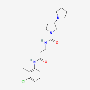 molecular formula C19H27ClN4O2 B7167907 N-[3-(3-chloro-2-methylanilino)-3-oxopropyl]-3-pyrrolidin-1-ylpyrrolidine-1-carboxamide 