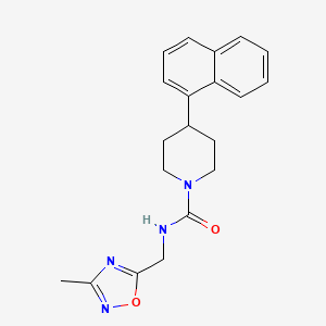 molecular formula C20H22N4O2 B7167915 N-[(3-methyl-1,2,4-oxadiazol-5-yl)methyl]-4-naphthalen-1-ylpiperidine-1-carboxamide 