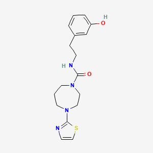 molecular formula C17H22N4O2S B7167955 N-[2-(3-hydroxyphenyl)ethyl]-4-(1,3-thiazol-2-yl)-1,4-diazepane-1-carboxamide 