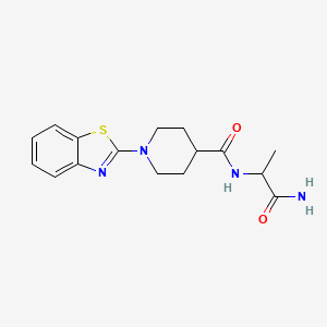 molecular formula C16H20N4O2S B7167965 N-(1-amino-1-oxopropan-2-yl)-1-(1,3-benzothiazol-2-yl)piperidine-4-carboxamide 