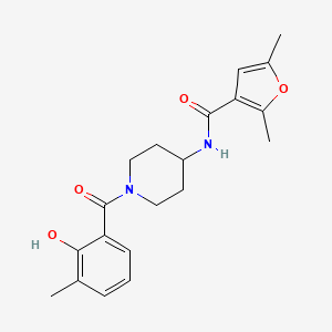 molecular formula C20H24N2O4 B7168010 N-[1-(2-hydroxy-3-methylbenzoyl)piperidin-4-yl]-2,5-dimethylfuran-3-carboxamide 