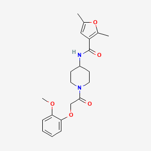 molecular formula C21H26N2O5 B7168012 N-[1-[2-(2-methoxyphenoxy)acetyl]piperidin-4-yl]-2,5-dimethylfuran-3-carboxamide 