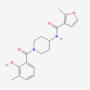 molecular formula C19H22N2O4 B7168044 N-[1-(2-hydroxy-3-methylbenzoyl)piperidin-4-yl]-2-methylfuran-3-carboxamide 
