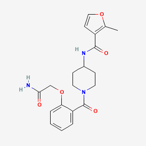 molecular formula C20H23N3O5 B7168051 N-[1-[2-(2-amino-2-oxoethoxy)benzoyl]piperidin-4-yl]-2-methylfuran-3-carboxamide 