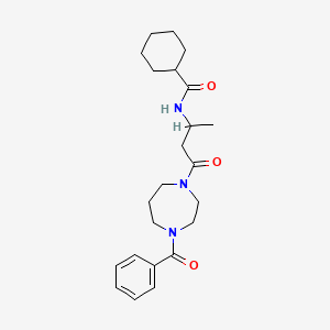 molecular formula C23H33N3O3 B7168088 N-[4-(4-benzoyl-1,4-diazepan-1-yl)-4-oxobutan-2-yl]cyclohexanecarboxamide 